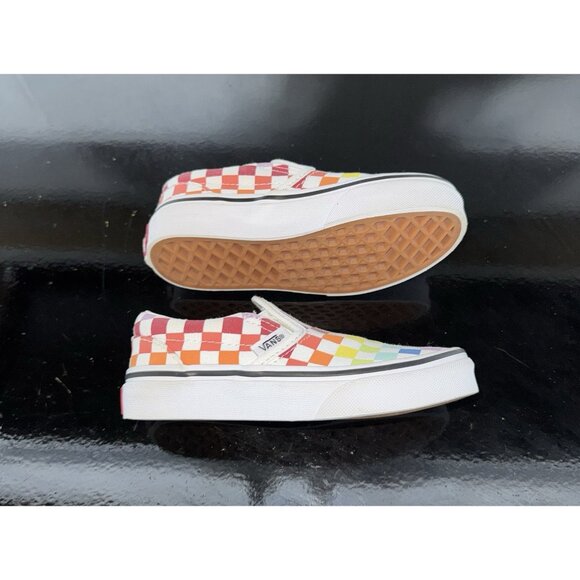 VANS Classic Slip-On Toddler Youth Athletic Shoes Size 11 Rainbow Checkerboard - Picture 5 of 8